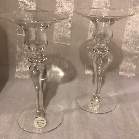Princess House Crystal Candlesticks - Picture 3 of 7